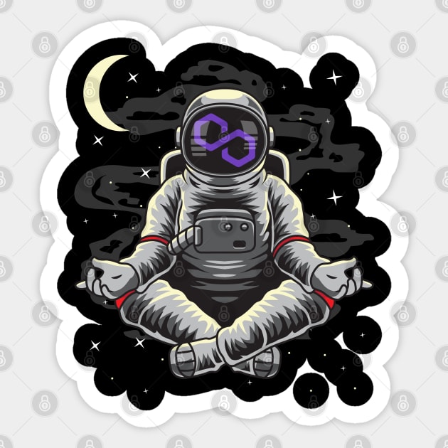 Astronaut Yoga Polygon Matic Coin To The Moon Crypto Token Cryptocurrency Wallet Birthday Gift For Men Women Kids Sticker by Thingking About
